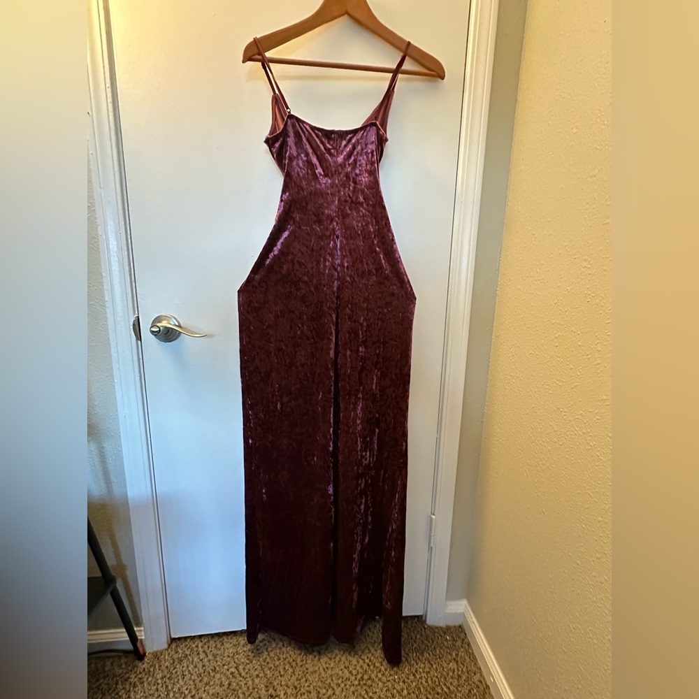 long sleeveless dress wine color corduroy material
